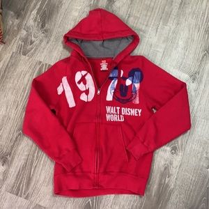 Walt Disney World S hoodie Red Mickey Zipper vacation travel fan